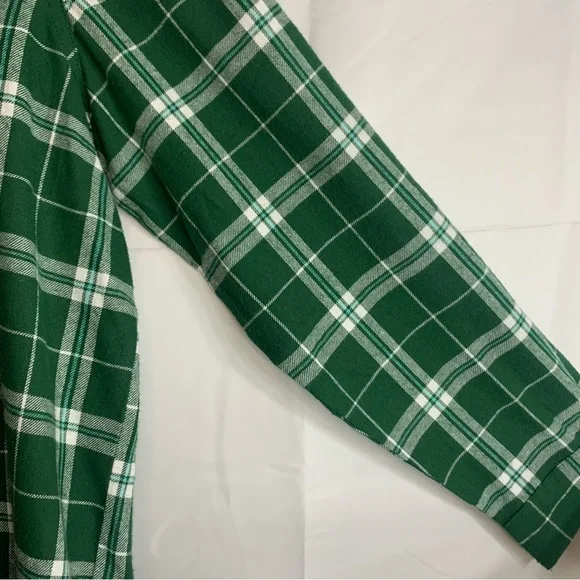 Blair Women’s Plaid Green Flannel Button Up Long Sleeve Shirt, size L - Picture 9 of 12